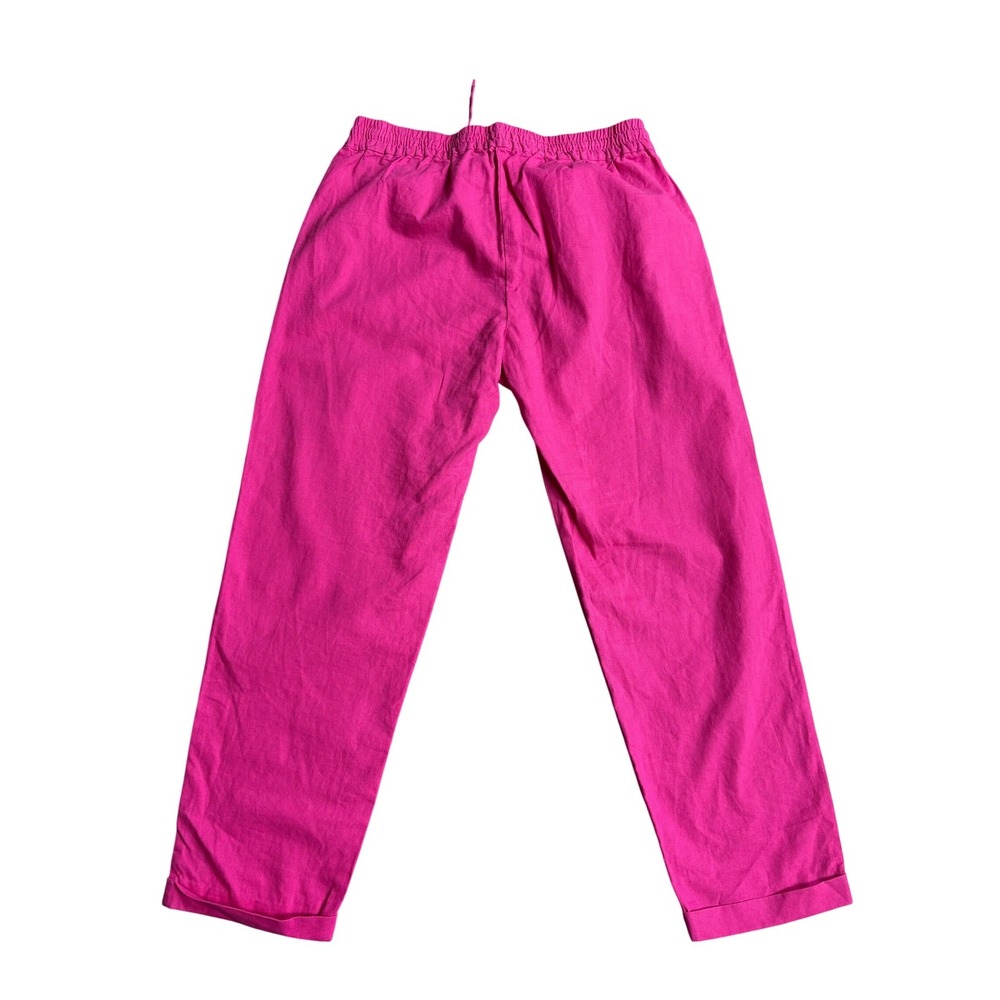 J.Crew Seaside Pink Linen Blend Drawstring Elastic Waist Coastal Pants Size 6 - Picture 2 of 8